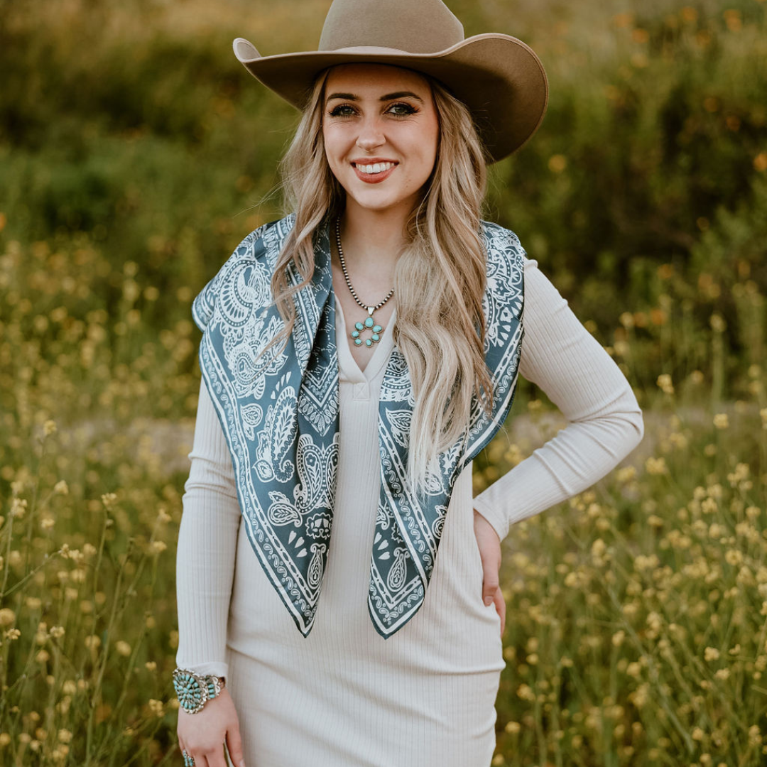 Du Rags Men Silk Silk Western Bandana Cowboy Wild Rag (100% Pure