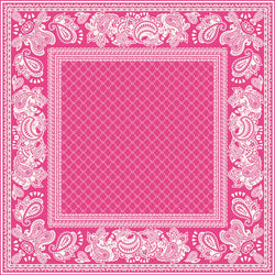Pink Bandana Print 100% Silk Wild Rag