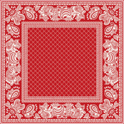 Red Bandana Print 100% Silk Wild Rag