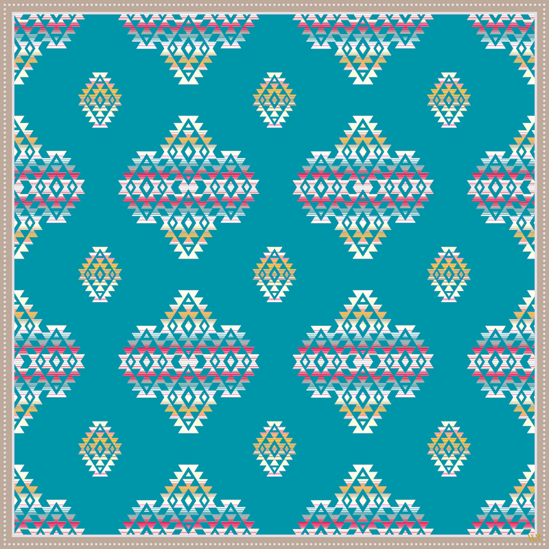 Teal Aztec Scarf